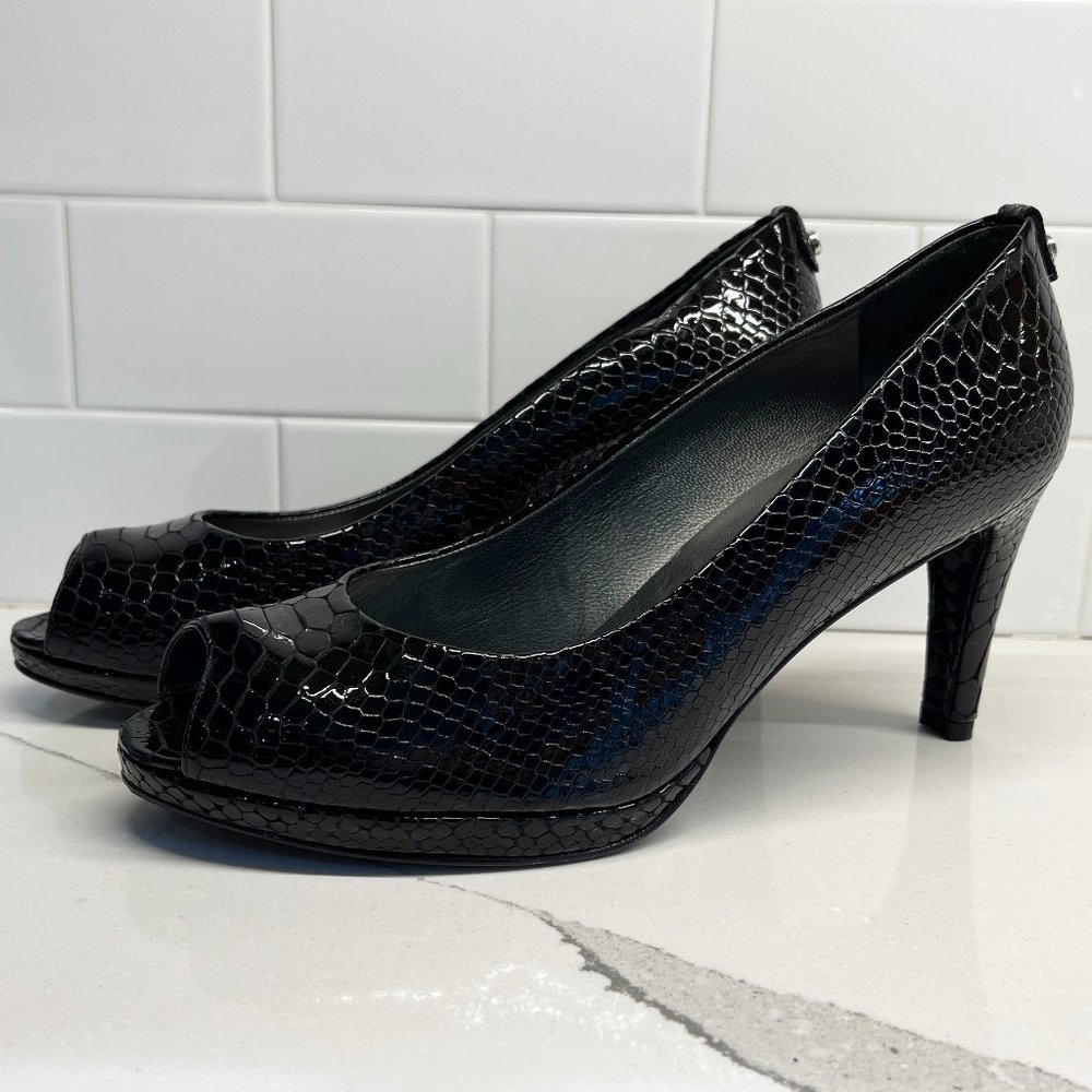 Stuart Weitzman Logoplainfield Peep Toe Pump 11.5M